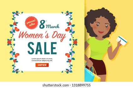 8 March sale flyer. International Women's Day. 
