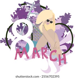 8 march spring image for different types of design on the theme of spring and 8 march