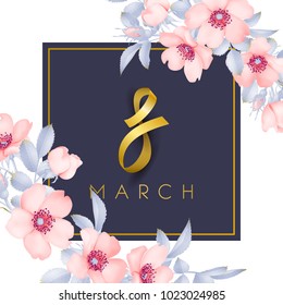 8 march vector card