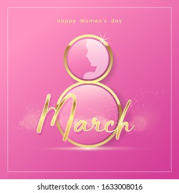 8 March vector design with international women's day background. Minimalistic design for international women's day concept.Vector illustration