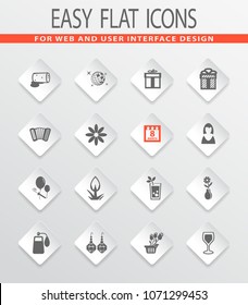 8 March vector icons for user interface design