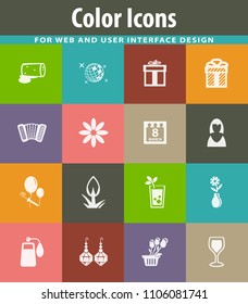 8 March vector icons for user interface design
