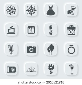 8 March vector icons for user interface design