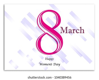 8 March Vector illustration Poster template in paper cut style with the inscription 8 March International Women's Day on creative background