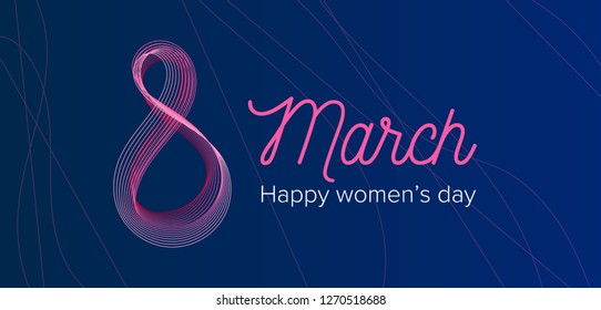 8 March vector template. Copy text place. International women's day background. Happy Women's Day design card.