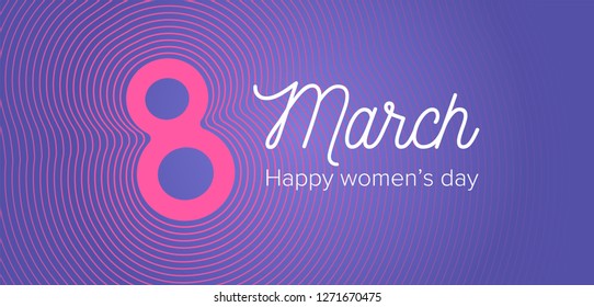 8 March vector template. Copy text place. International women's day background. Happy Women's Day design card.