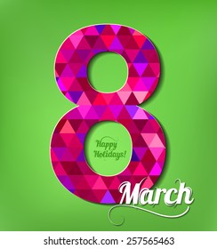 8 March Woman day  greeting card