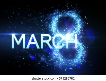 8 March, womans day greeting card, poster background. Vector illustration