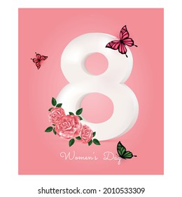 8 march womans day vector, Greetings, Poster