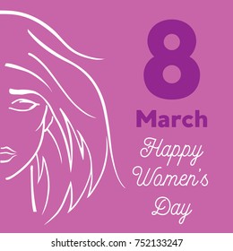 8 March Women Day greeting card