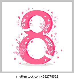 8 March. Women International Day. Vector Illustration