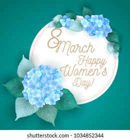 8 March Women s Day greeting card template with flowers