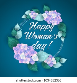 8 March Women s Day greeting card template with flowers