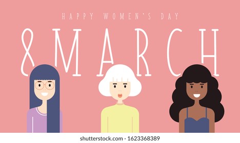 8 March Women's Day Background Illustration Vector