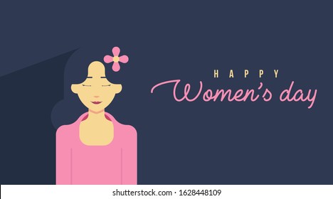 8 March Women's Day Background Illustration Vector. Flat illustration of women's day