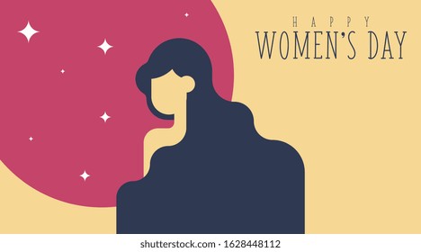8 March Women's Day Background Illustration Vector. Flat illustration of women's day