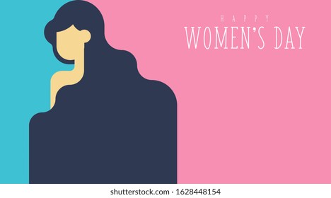 8 March Women's Day Background Illustration Vector. Flat illustration of women's day