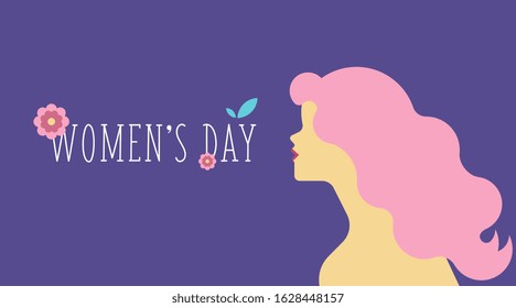 8 March Women's Day Background Illustration Vector. Flat illustration of women's day
