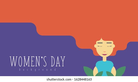 8 March Women's Day Background Illustration Vector. Flat illustration of women's day