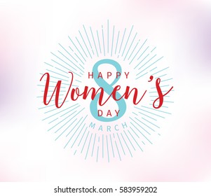 8 March. Womens day background. Vector typography, text design. Usable for banners, invitations, greeting cards gifts etc