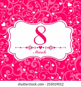 8 march. Women's Day card. Vector illustration 