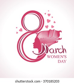 8 March. Women's Day card.