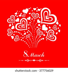 8 march. Women's Day card. Vector illustration