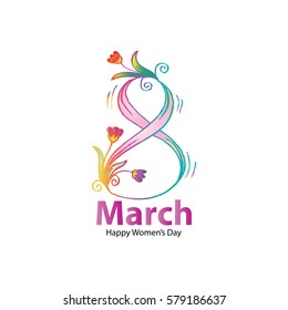 8 march Women's Day card 