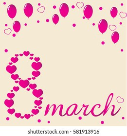 8 March. Women's Day card.