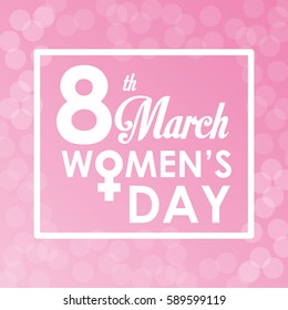 8 march womens day card bubbles background