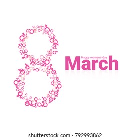 8 March women's day concept vector illustration Graphic design