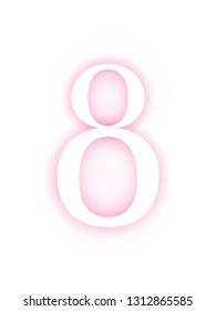 8 March Women's Day delicate greeting card template, in pink and white colors