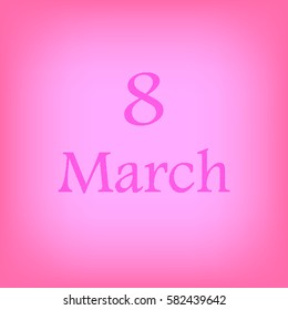 8 March Women's Day. festive poster, greeting card. pink background. vector illustration.