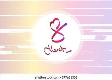 8 march women's day gradient greeting card