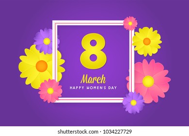 8 march womens day greeting card poster banner background