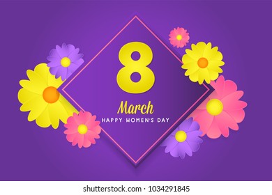 8 march womens day greeting card poster banner background