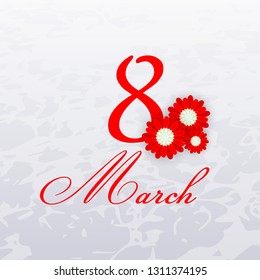8 March Women's Day greeting card template