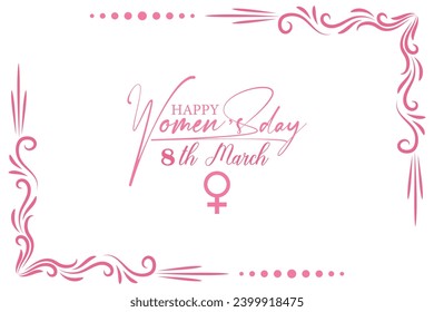  8 march, women's Day greeting card and Happy Women's Day banner design, placard, card, and poster design template with text inscription and standard color,
 International Women's Day celebration,