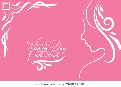  8 march, women's Day greeting card and Happy Women's Day banner design, placard, card, and poster design template with text inscription and standard color,
 International Women's Day celebration,