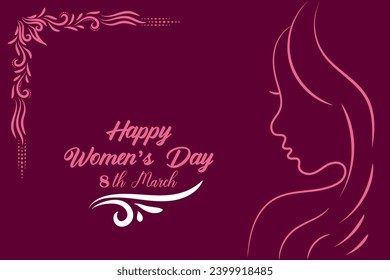  8 march, women's Day greeting card and Happy Women's Day banner design, placard, card, and poster design template with text inscription and standard color,
 International Women's Day celebration,