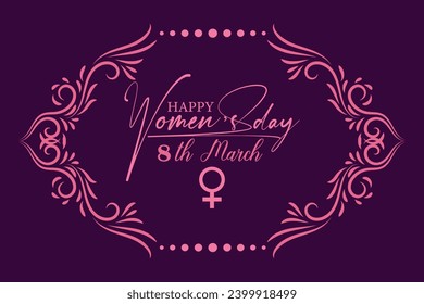  8 march, women's Day greeting card and Happy Women's Day banner design, placard, card, and poster design template with text inscription and standard color,
 International Women's Day celebration,