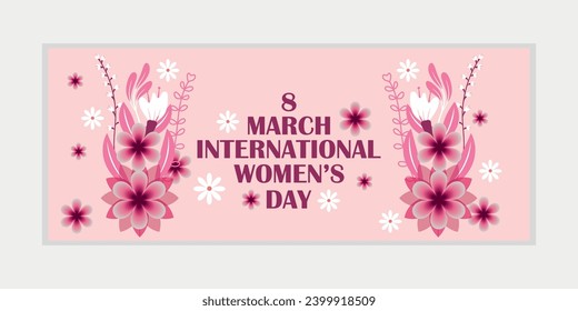  8 march, women's Day greeting card and Happy Women's Day banner design, placard, card, and poster design template with text inscription and standard color,
 International Women's Day celebration,