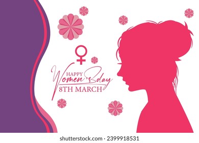  8 march, women's Day greeting card and Happy Women's Day banner design, placard, card, and poster design template with text inscription and standard color,
 International Women's Day celebration,