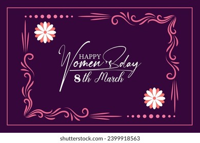  8 march, women's Day greeting card and Happy Women's Day banner design, placard, card, and poster design template with text inscription and standard color,
 International Women's Day celebration,