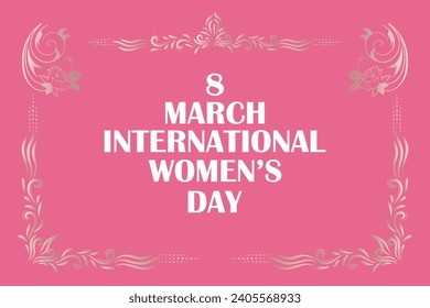  8 March, women's Day greeting card and Happy Women's Day banner design, International Women's Day celebration,