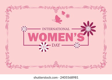  8 March, women's Day greeting card and Happy Women's Day banner design, International Women's Day celebration,