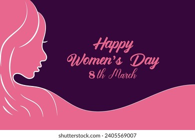  8 March, women's Day greeting card and Happy Women's Day banner design, International Women's Day celebration,