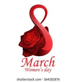 8 March women's day greeting card template