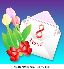 8 March Women's Day greeting card template