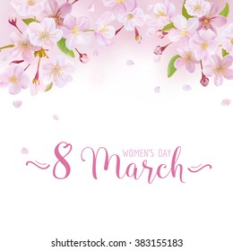 8 March - Women's Day Greeting Card Template - in vector